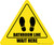 Wait Here: Bathroom Line Yield - Floor Sign