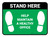 Stand Here: Help Maintain A Healthy Office Green Rectangle - Floor Sign