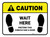 Caution: Wait Here - Pretend This Cubicle Had A Door Rectangle - Floor Sign