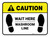 Caution: Wait Here - Washroom Line Rectangle - Floor Sign