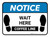Notice: Wait Here - Coffee Line Rectangle - Floor Sign