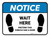 Notice: Wait Here - Pretend This Cubicle Had A Door Rectangle - Floor Sign
