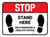 Stop Stand Here - Help Maintain A Healthy Office Rectangle - Floor Sign