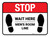 Stop Wait Here - Men Room Line Rectangle - Floor Sign