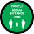 Cubicle Social Distance Zone Green Circle - Floor Sign