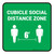 Cubicle Social Distance Zone Green Square - Floor Sign