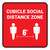 Cubicle Social Distance Zone Red Square - Floor Sign