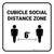 Cubicle Social Distance Zone White Square - Floor Sign