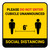 Social Distancing - Please Do Not Enter Cubicle Unannounced Yellow Square - Floor Sign