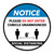 Notice: Social Distancing - Please Do Not Enter Cubicle Unannounced Circle - Floor Sign
