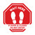 Wait Here If Door Is Closed Do Not Enter White Stop Sign - Floor Sign