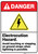 Danger: Electrocution Hazard Avoid Touching Ground Straps ANSI - Wall Sign