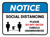 Notice: Social Distancing - Please Do Not Enter Cubicle Unannounced Rectangle - Floor Sign