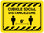 Cubicle Social Distance Zone Rectangle Yellow Hazard - Floor Sign