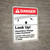 Danger: Look Up Hazardous Voltage Lines Overhead ANSI - Wall Sign