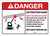 Danger: Warning Electrocution Crane ANSI - Wall Sign