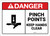 Danger: Warning Pinch Points Watch Hands ANSI - Wall Sign