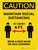 Caution: Social Distancing Wear Face Mask Portrait - Wall Sign