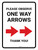 Please Observe One Way Arrows with Right Arrow Icons Portrait - Wall Sign