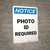Notice: Photo ID Required Portrait - Wall Sign