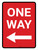 One Way (Red) Left Arrow Portrait - Wall Sign