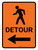 Pedestrian Detour Left Arrow Portrait - Wall Sign
