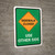 Sidewalk Closed Use Other Side (Green with Orange Icon) Portrait - Wall Sign