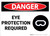 Danger: PPE Eye Protection Required With Graphic - Wall Sign