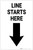 Line Starts Down Left Arrow Portrait - Label