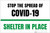 Stop The Spread Of COVID-19 Shelter In Place Landscape - Label