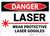 Danger: PPE Laser Wear Protective Goggles - Wall Sign