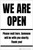 We Are Open Please Wait Here Portrait - Label