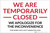 We Are Temporarily Closed We Apologize Landscape - Label