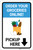 Order Groceries Online Pickup Here Down with Icon Portrait - Label