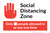 Social Distancing Zone Maximum People Allowed with Icon Red Landscape - Label