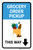 Grocery Order Pickup Down Arrow with Icon Portrait - Label