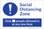 Social Distancing Zone with Exclamation Mark Blue Landscape - Label