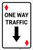 Casino - One Way Traffic Diamond Playing Card with Arrow Down Portrait - Label