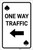 Casino - One Way Traffic Spades Playing Card with Arrow Left Portrait - Label