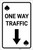 Casino - One Way Traffic Spades Playing Card with Arrow Down Portrait - Label