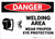 Danger: PPE Welding Area Wear Eye Protection - Wall Sign