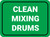 Clean Mixing Drums Green Rectangular - Floor Sign