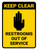 Keep Clear: Restrooms Out of Service Portrait - Wall Sign