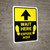 Wait Here with Arrow and Feet Icons Bilingual Spanish Portrait - Wall Sign