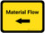 Material Flow - Yellow Left Arrow Rectangle - Floor Sign
