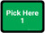 Pick Here 1 - Green Rectangle - Floor Sign