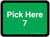 Pick Here 7 - Green Rectangle - Floor Sign