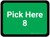 Pick Here 8 - Green Rectangle - Floor Sign