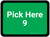 Pick Here 9 - Green Rectangle - Floor Sign