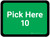 Pick Here 10 - Green Rectangle - Floor Sign